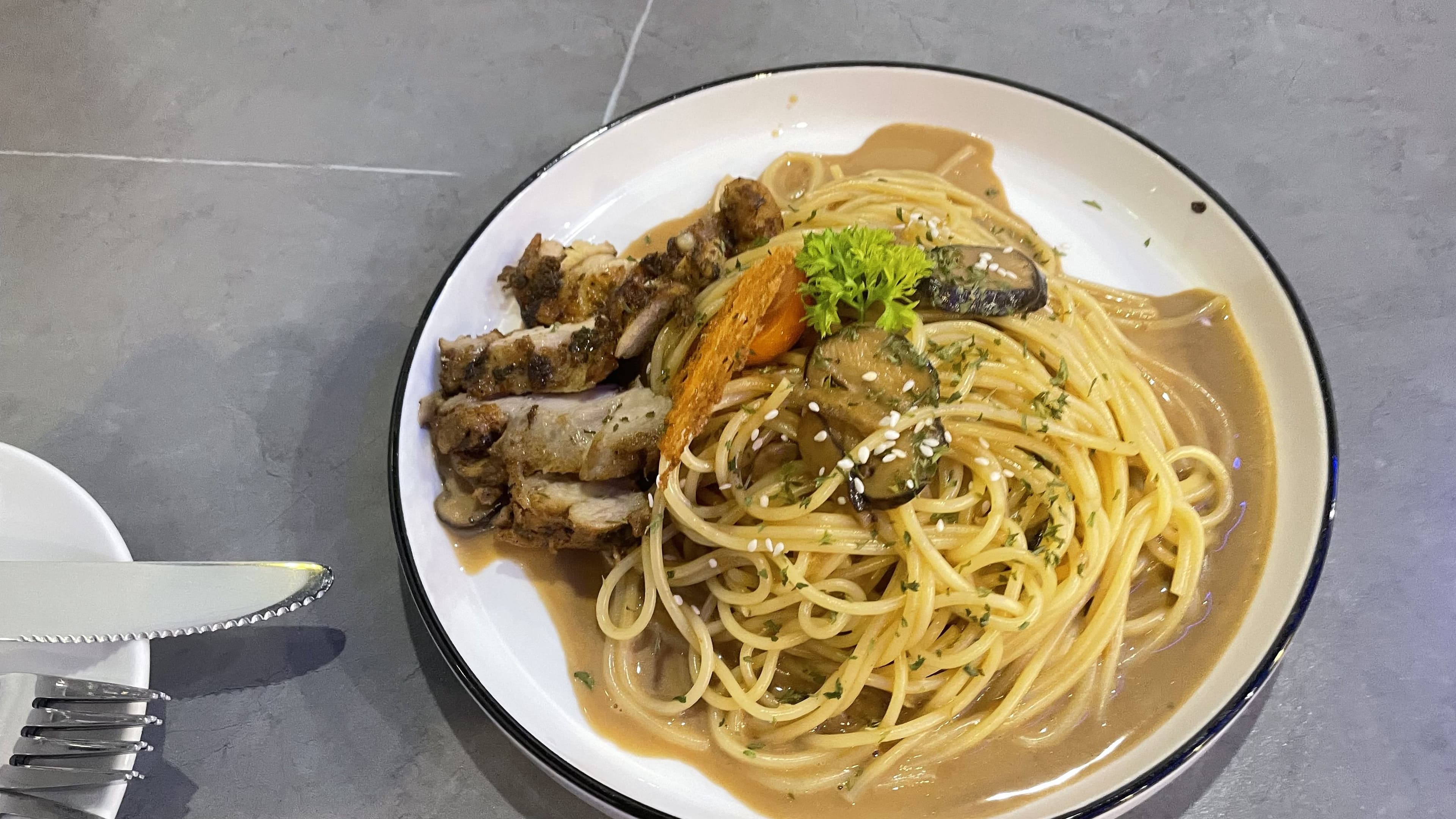 Haus Beef Brisket Carbonara pasta